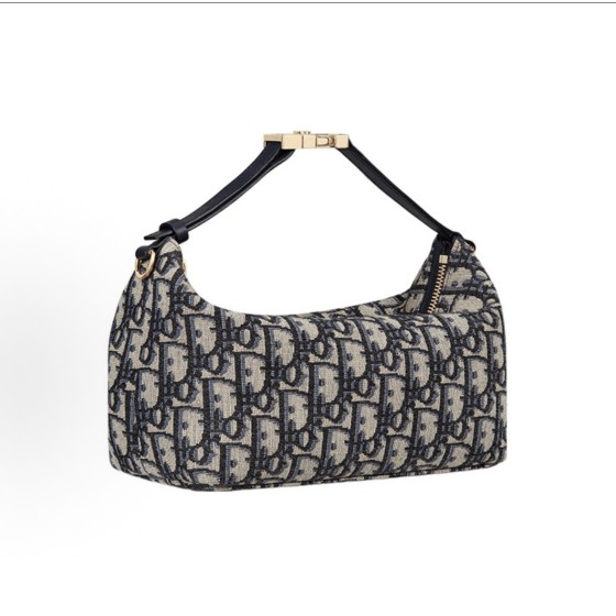 DIOR迪奥 Travel Nomad系列 刺绣 ⼿拿包 中号 ⼥款 蓝⾊